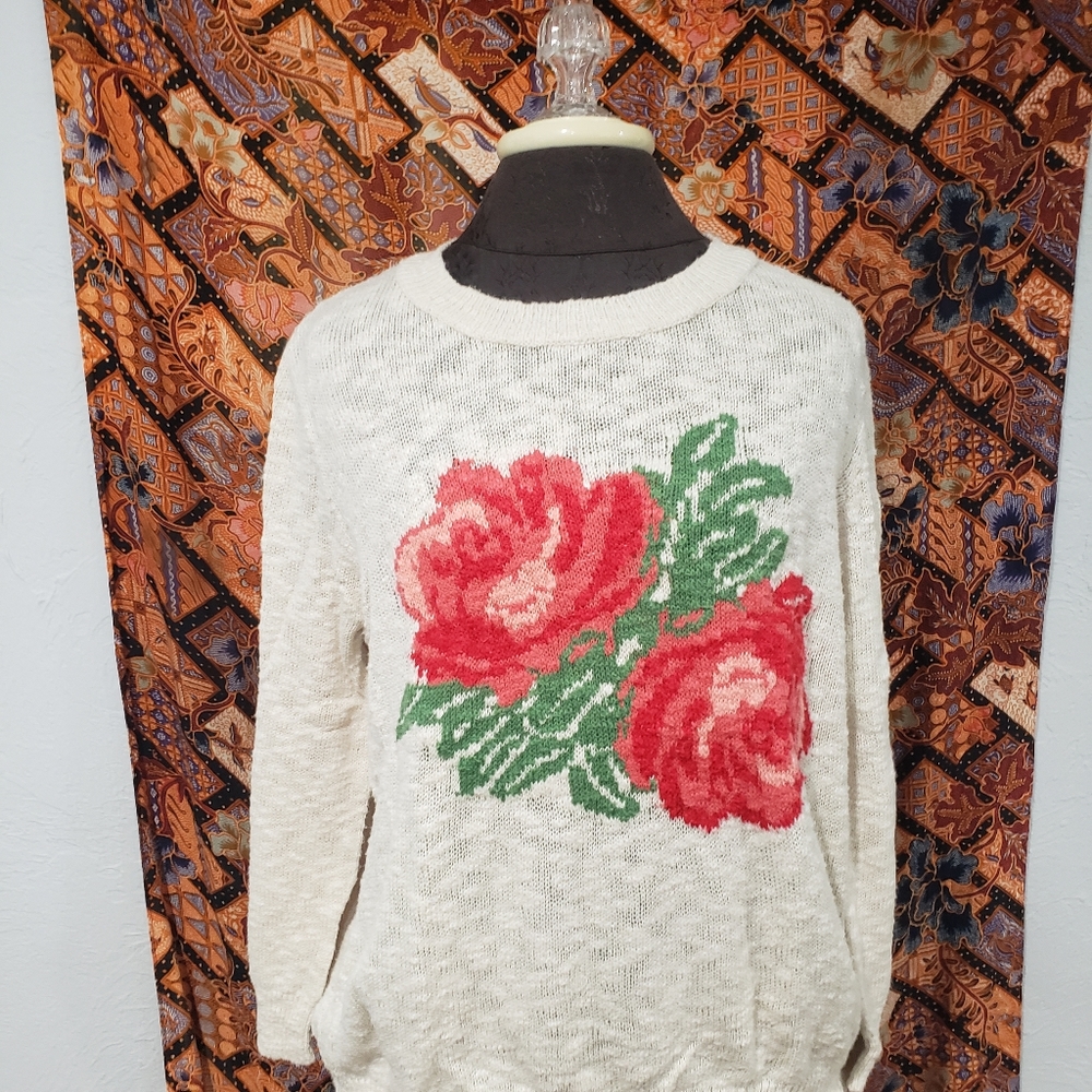 Zara knit rose sweater
